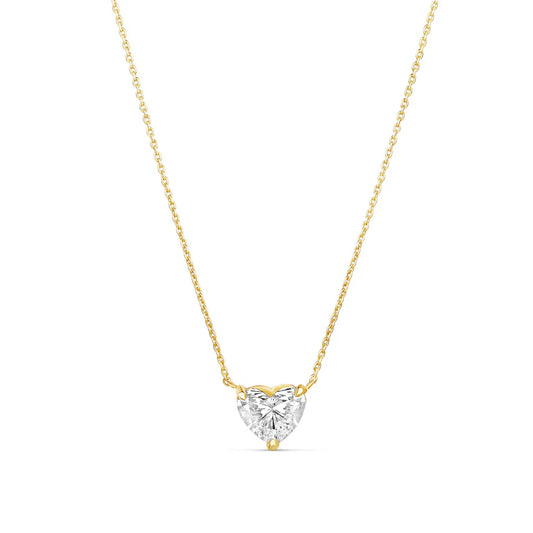 4ct Lab Diamond Heart Cut Solitaire Necklace