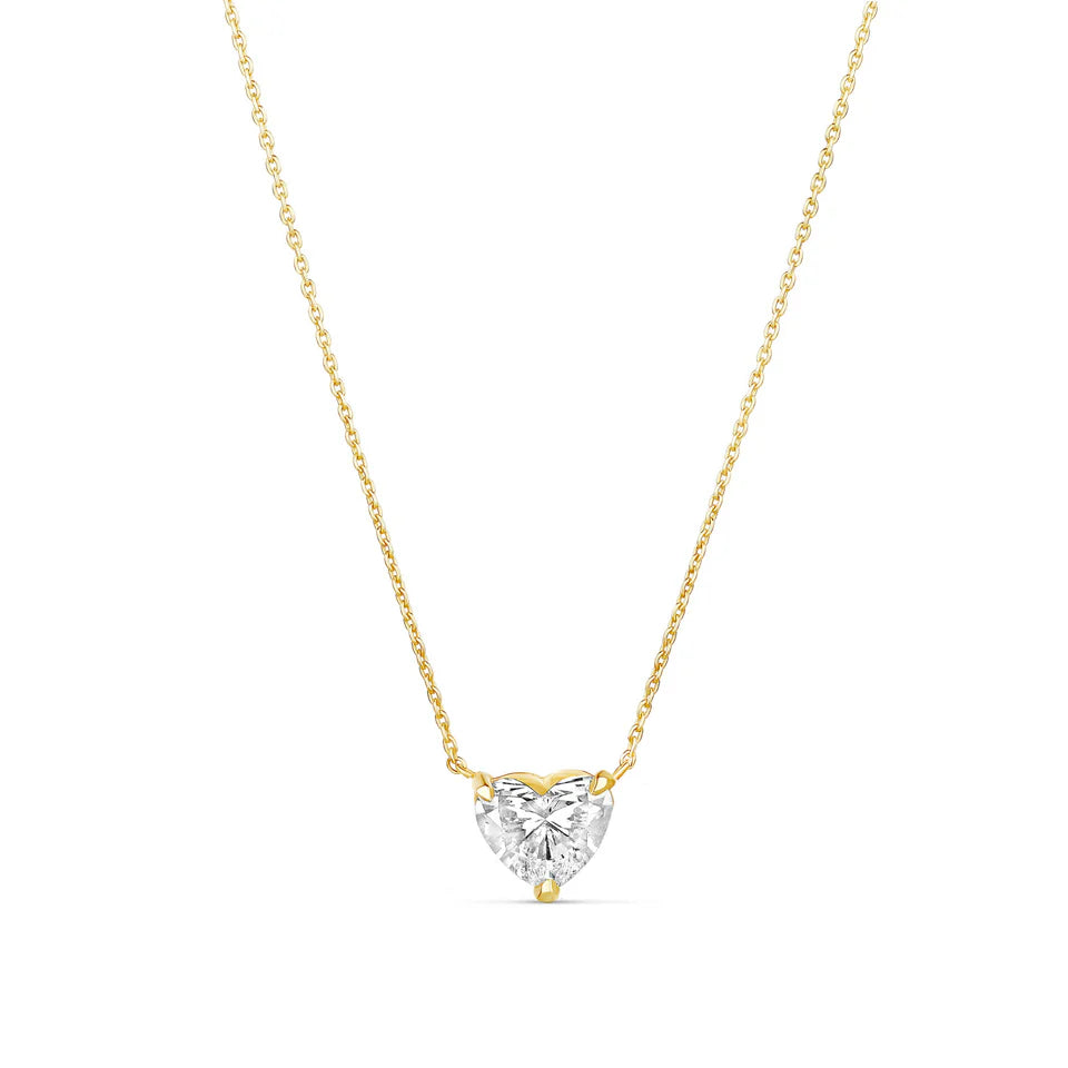2ct Lab Diamond Heart Cut Solitaire Necklace