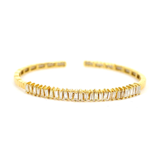 18kt Diamond Baguette Bangle
