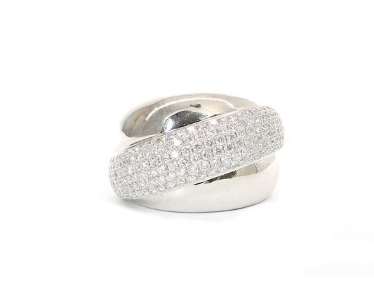18k Diamond Bypass Dome Ring