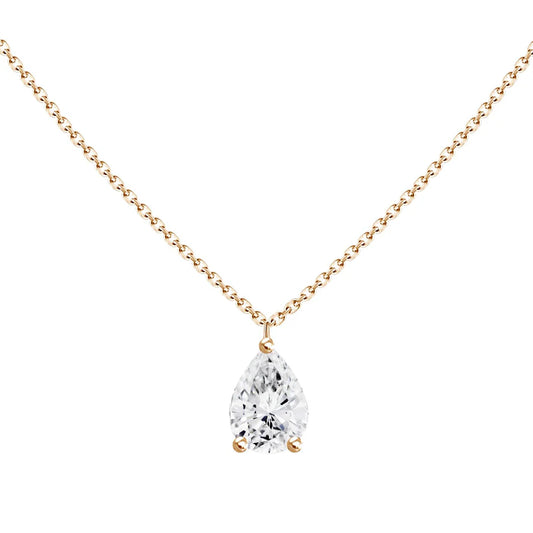 0.30ct Floating Pear Diamond Solitaire Heart Necklace