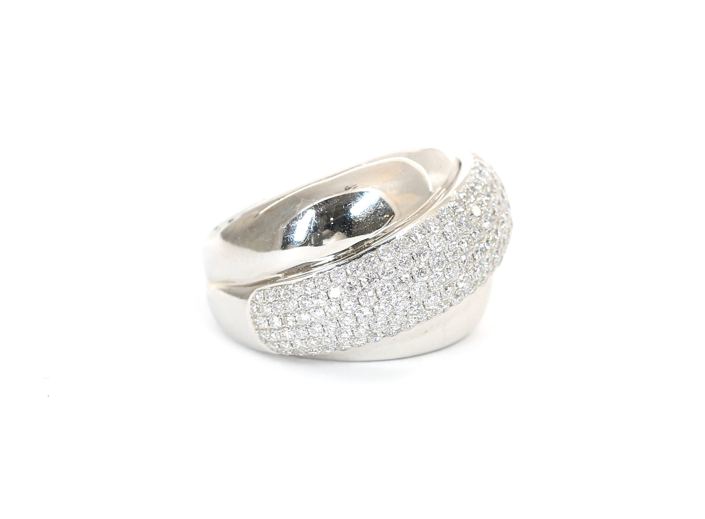 18k Diamond Bypass Dome Ring