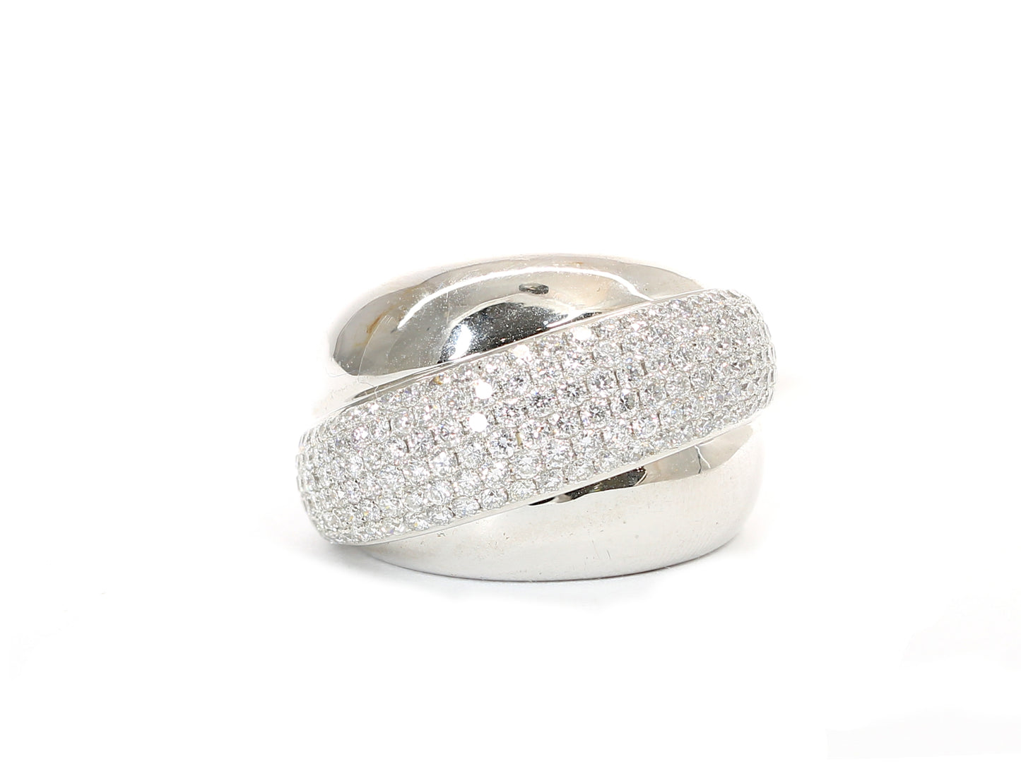 18k Diamond Bypass Dome Ring