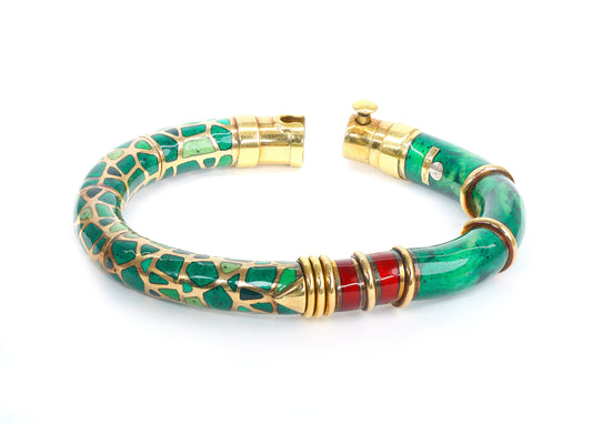 18k French enamel bracelet