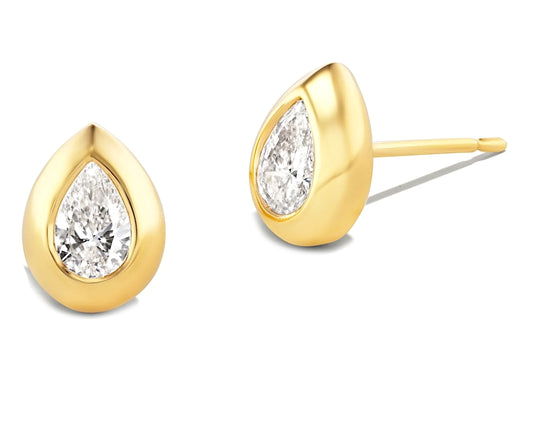 14kt  Pear Diamond Earrings
