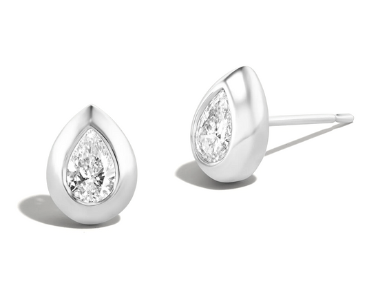 14kt  Pear Diamond Earrings