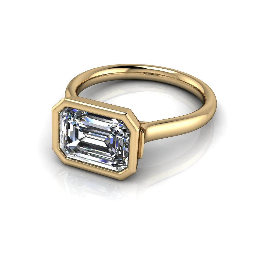 Emerald Cut Solitaire Engagement Ring Lab Diamond