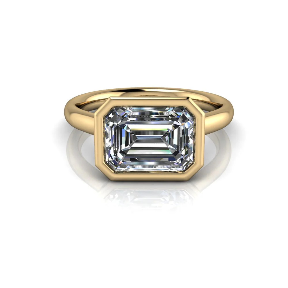 Emerald Cut Solitaire Engagement Ring Lab Diamond