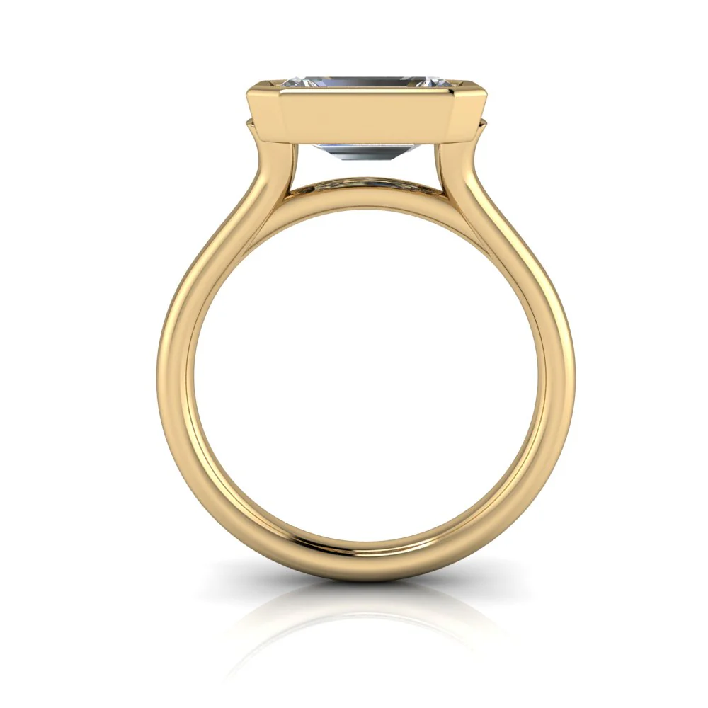 Emerald Cut Solitaire Engagement Ring Lab Diamond